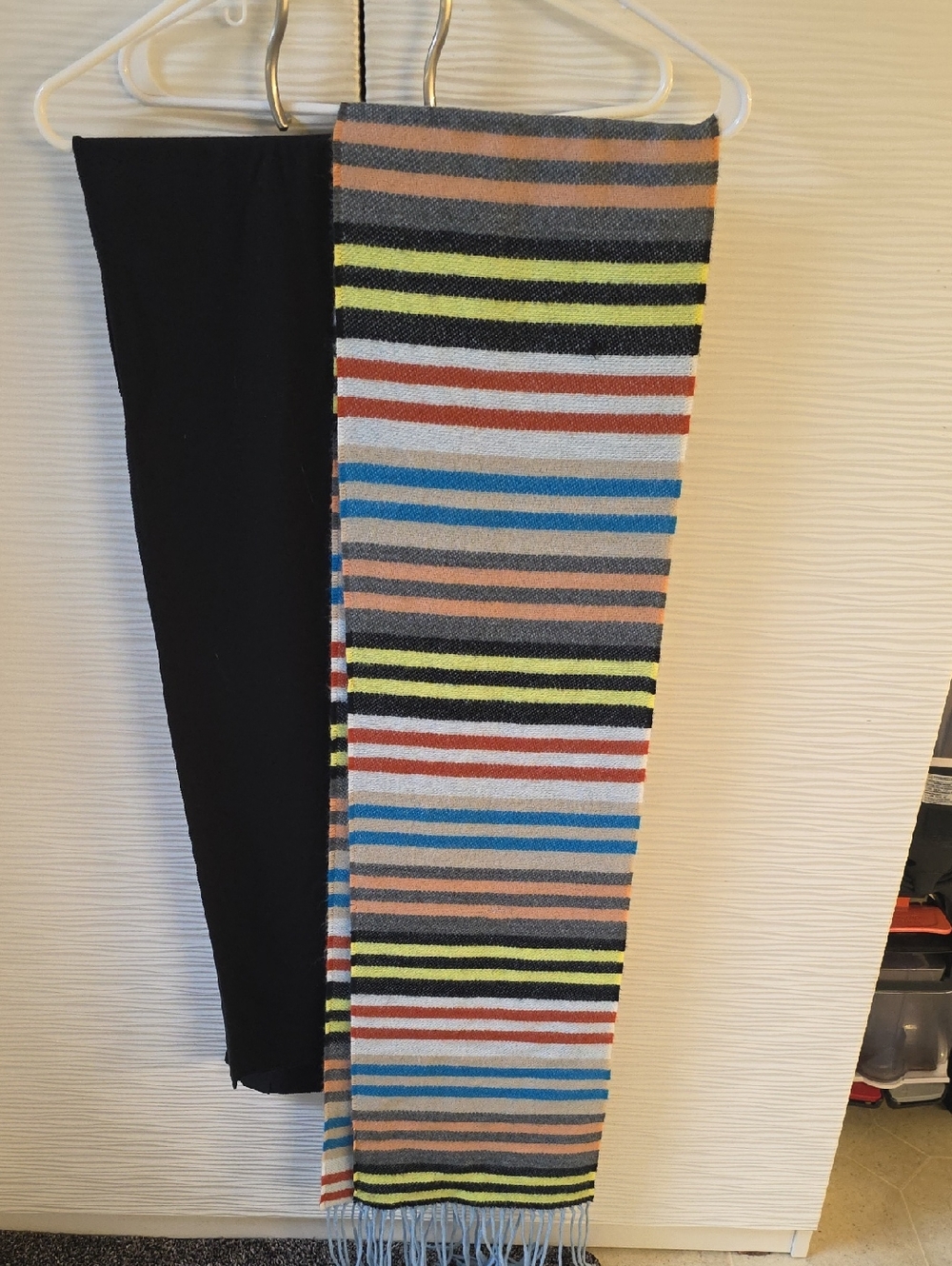 Patagonia Black Scarf And Colorful Striped Scar